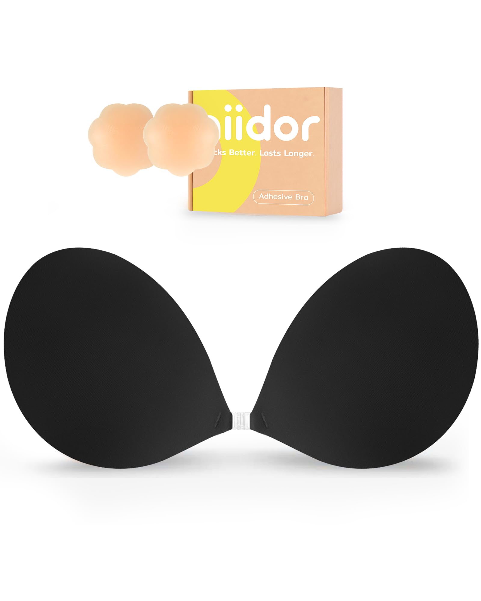Photo 1 of Niidor Adhesive Bra Strapless & Backless - Push Up Invisible Stick on Bra Black