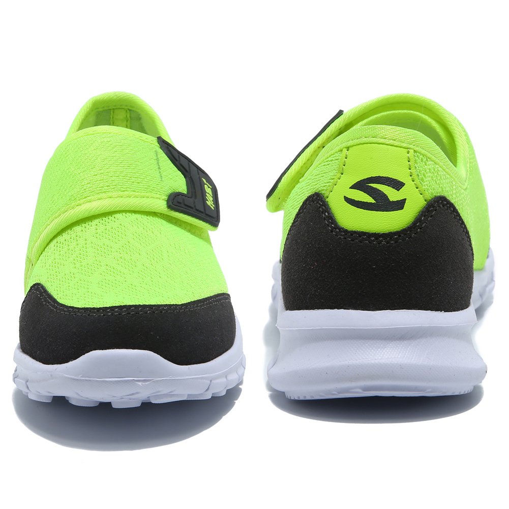 HOBIBEAR Boys Breathable Mesh Sneakers Lightweight Kids Casual Strap Running Shoes (3,Light Green)