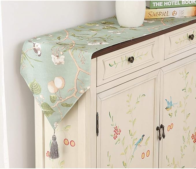 Eotifys Camino de Mesa Elegante Mantel Rectangular de Lino, Camino de