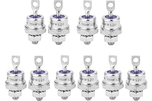 HYUDUO Rectifier Diode 5 Pairs Set for Efficient Battery Charging Systems and Reliable Power Converter Applications with Spiral Chassis Stud Mounting Hardware