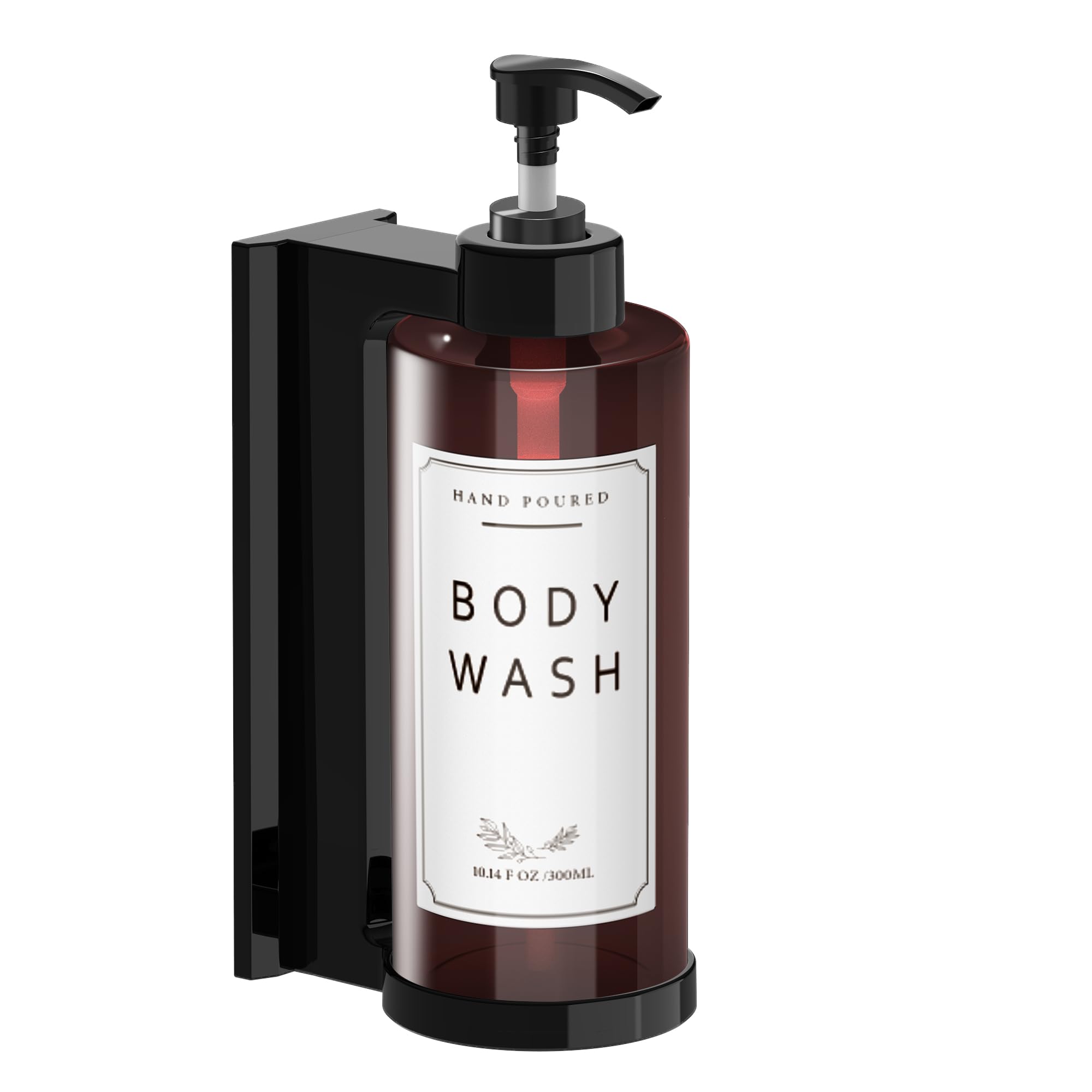 NICEME Soap Dispenser, Wall Mounted Shampoo Bottle, Hand Soap Dispenser, 300ml with Label for Bathroom, Kitchen or Hotel — image 1