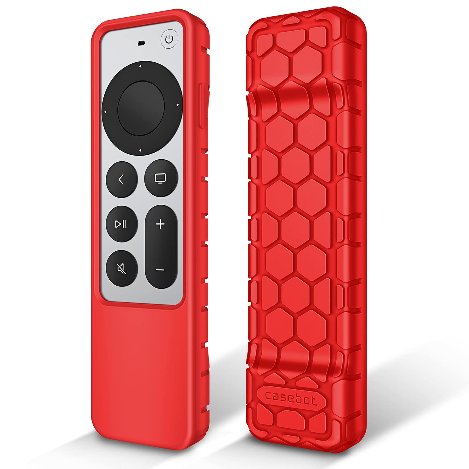 Fintie Remote Control Case for Apple TV 4K / HD Siri Remote 2022 2021 (3rd / 2nd Gen) - [Beehive Series] Lightweight Non-Slip Shockproof Silicone Protective Slim Case Cover, Red — image 1