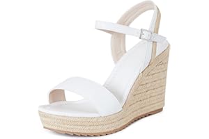 mikarka Women's Espadrille Wedge Sandals: Ankle Strap Platform Open Toe Wedges - Stylish High Heel Dressy Summer Wedges for Women, Inspired by Espadrilles