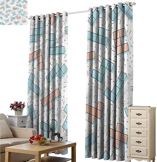 Amazon Com Fakgod Extra Wide Patio Door Curtain 90s Retro Vintage