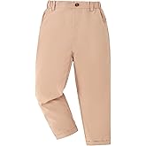 Boys School Uniform Pants Casual Stretch Chino Boys' Pants with Elastic Waistband