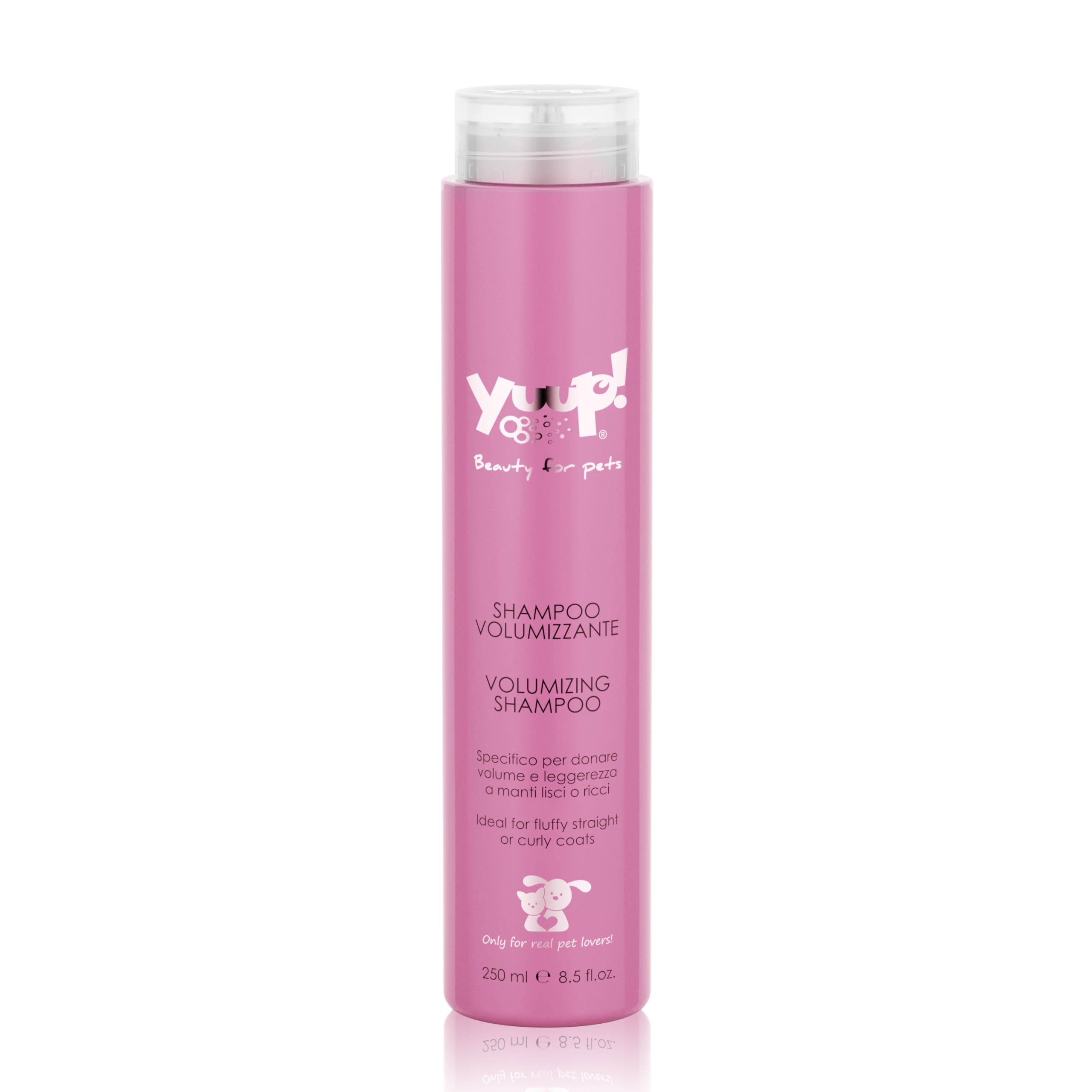 YUUP! - Volumizing Shampoo for Dogs and Cats, 250 ml, Specific for Curly or Smooth Hair Breeds that Need Volume and Lightness