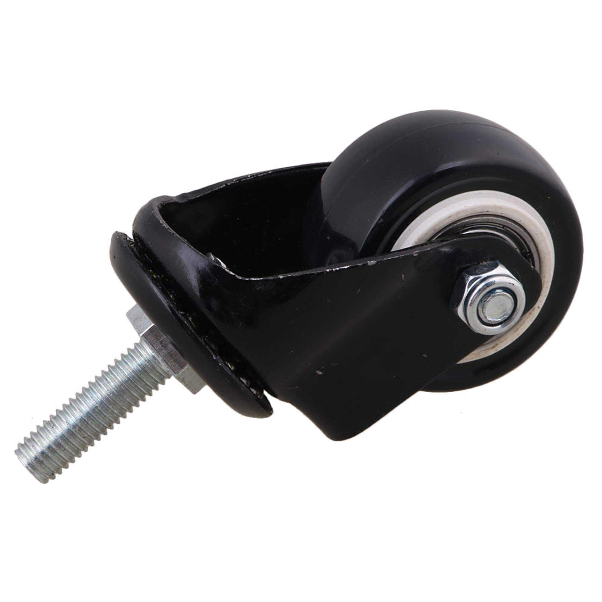 SHANOER 4pcs Heavy Duty 240kg M8x25mm PU Swivel Castor Wheels Trolley Furniture Caster Replacement (castor without brake)