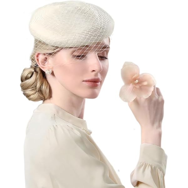 YISHATIER Lace Veil Wool Berets Classic Beret for Women  display picture 3