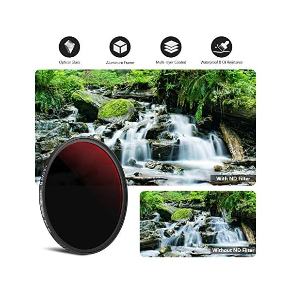 Neewer 55mm Ultra dünn PRO ND1000 Filter 10 Stop ND Filter mit neutraler Dichte Wasser-/öl-/staubdichter neutraler… – Bild 5