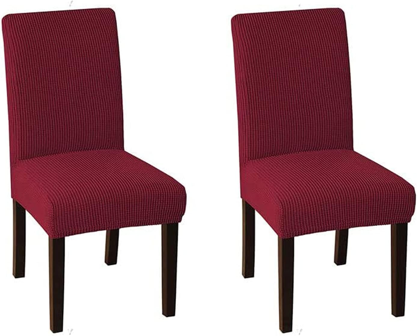 Britimes Dinning Room Chair Covers, Seat Covers for Dining Room Chairs, Waterproof Spandex Chair Slipcovers Set of 2 for Dinning Room, Living Room, Hotel, Party, Chairs Wine Red