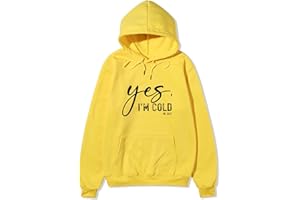 GENERIC YES I'M COLD Men's Relaxed Fit Logo Sleeve Sweatshirt Funny Vintage Graphic Sweatshirts Clothes Fall Winter Fashion 2023