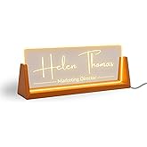 Professional Office Name Plate - Custom Name Plate with Led Stand Acrylic Custom Name Plate for Office Decor Corporate Gift Gift for Team Members Valentines Day (Design 2)