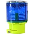 LEDHOLYT Solar Strobe Warning Light, Super Bright Solar Emergency Strobe Warning Light, Flashing Barricade Safety Road Construction Traffic Flashing IP48 Waterproof (Blue)