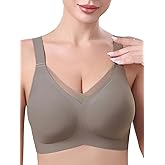 Seamless Bras for Women Full Coverage No Underwire Scalloped Push Up Bras Soft Wireless Comfort Bralettes