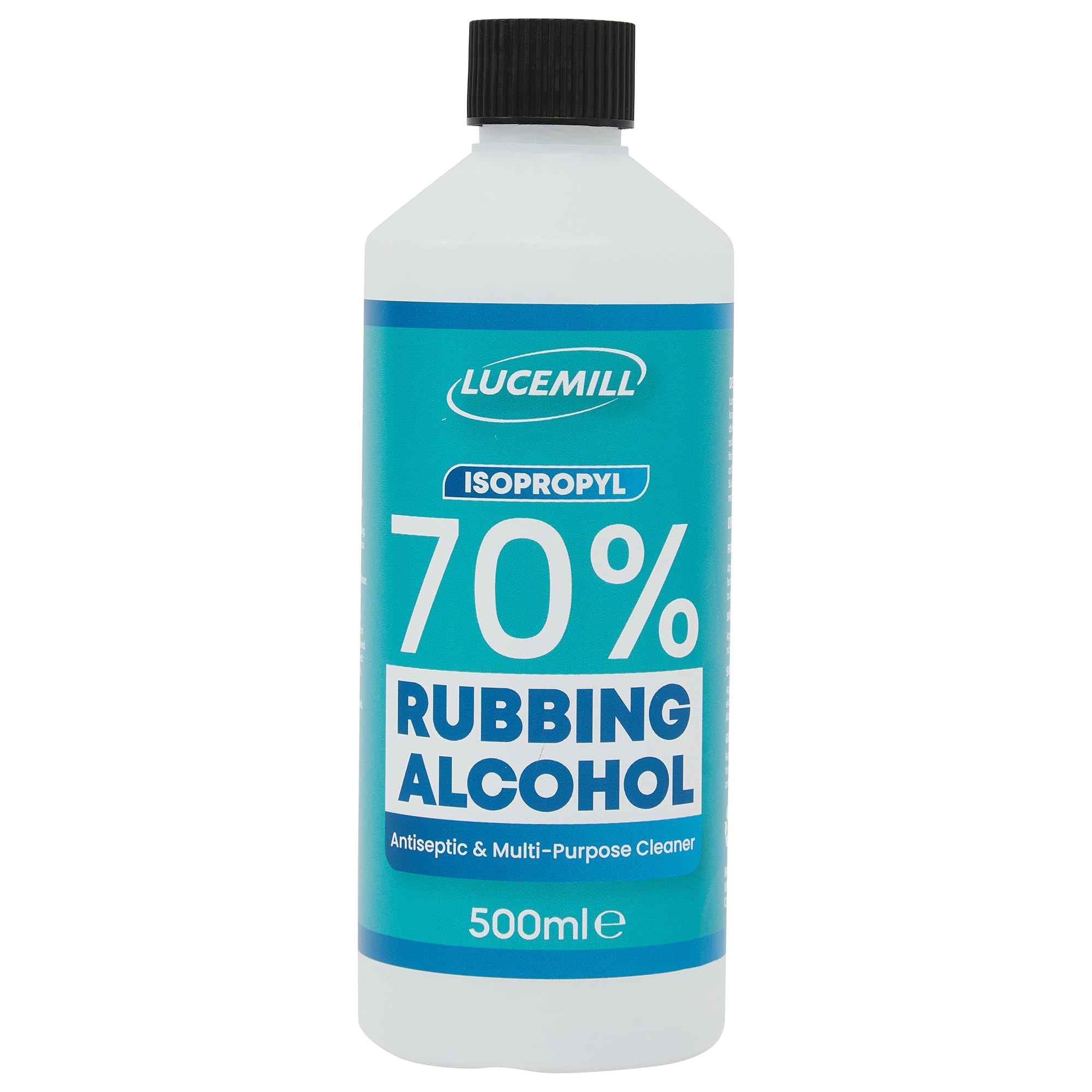 Lucemill 70% Rubbing alcohol | 500ml | Super Strength IPA First Aid Antiseptic | 70% Isopropyl Alcohol | Clear Liquid