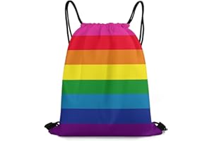 COWDIY Pride Stuff Drawstring Bag, Pride String Backpack Bag with Lightweight & Waterproof Honeycomb Lattice Polyester, Pride Gift Accessories for Gay Lesbian LGBTQ