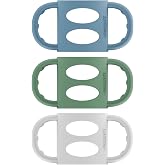 Dr. Brown's Narrow Baby Bottle Handles, Blue, Green, Gray, 4m+, 3-Pack | 100% silicone removable easy-grip handles for Options+ Wide-Neck baby bottles