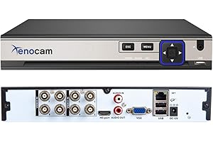 Xenocam 8CH 5M-N/1080N Full High Definition Hybrid for AHD/TVI/CVI/Analog/IP DVR H.265 CCTV Video Recorder P2P Remote Phone M
