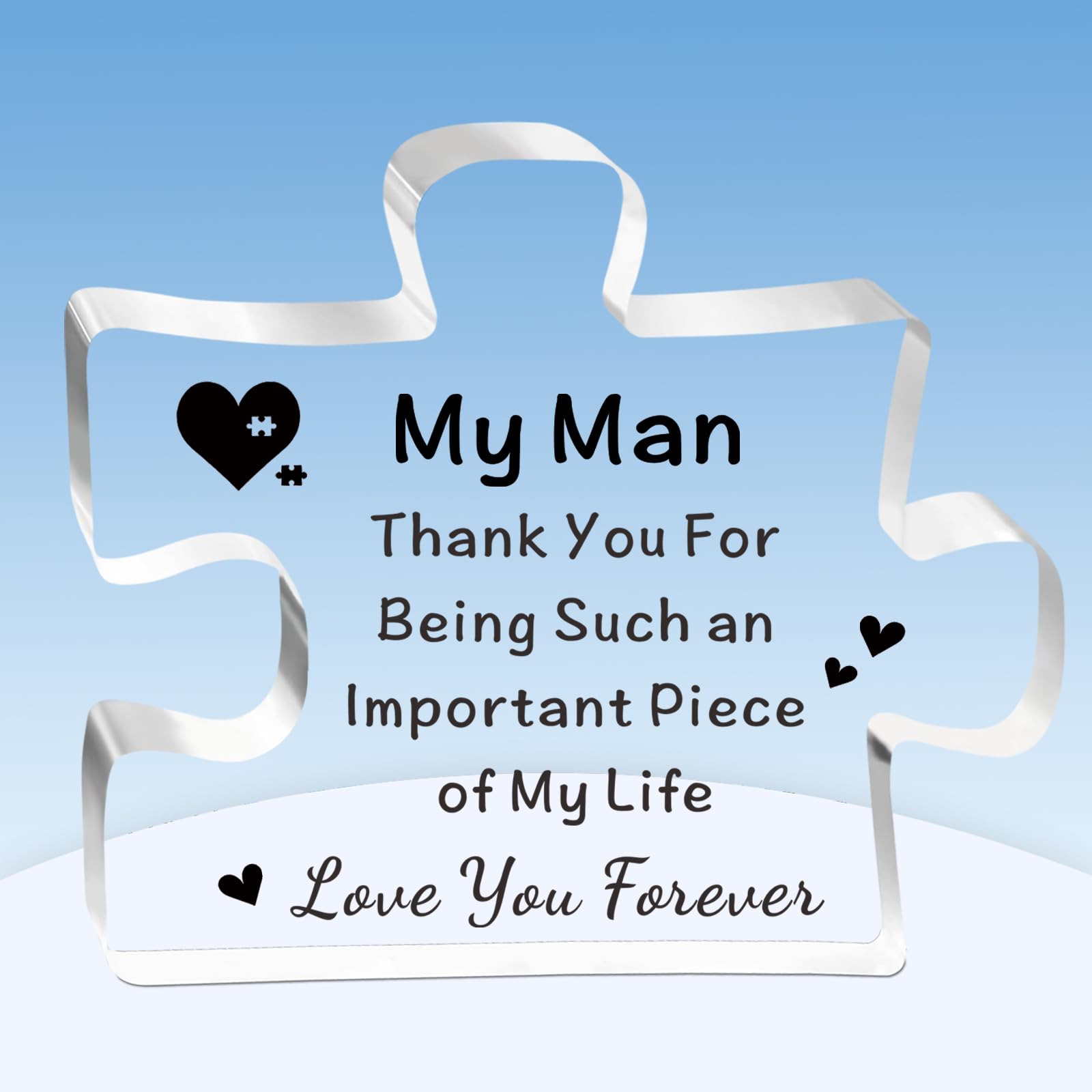 TTOVEN I Love You Gifts for Him Boyfriend Husband Birthday Gifts Valentines Day Gift for Boyfriend Husband Acrylic My Man Thank You