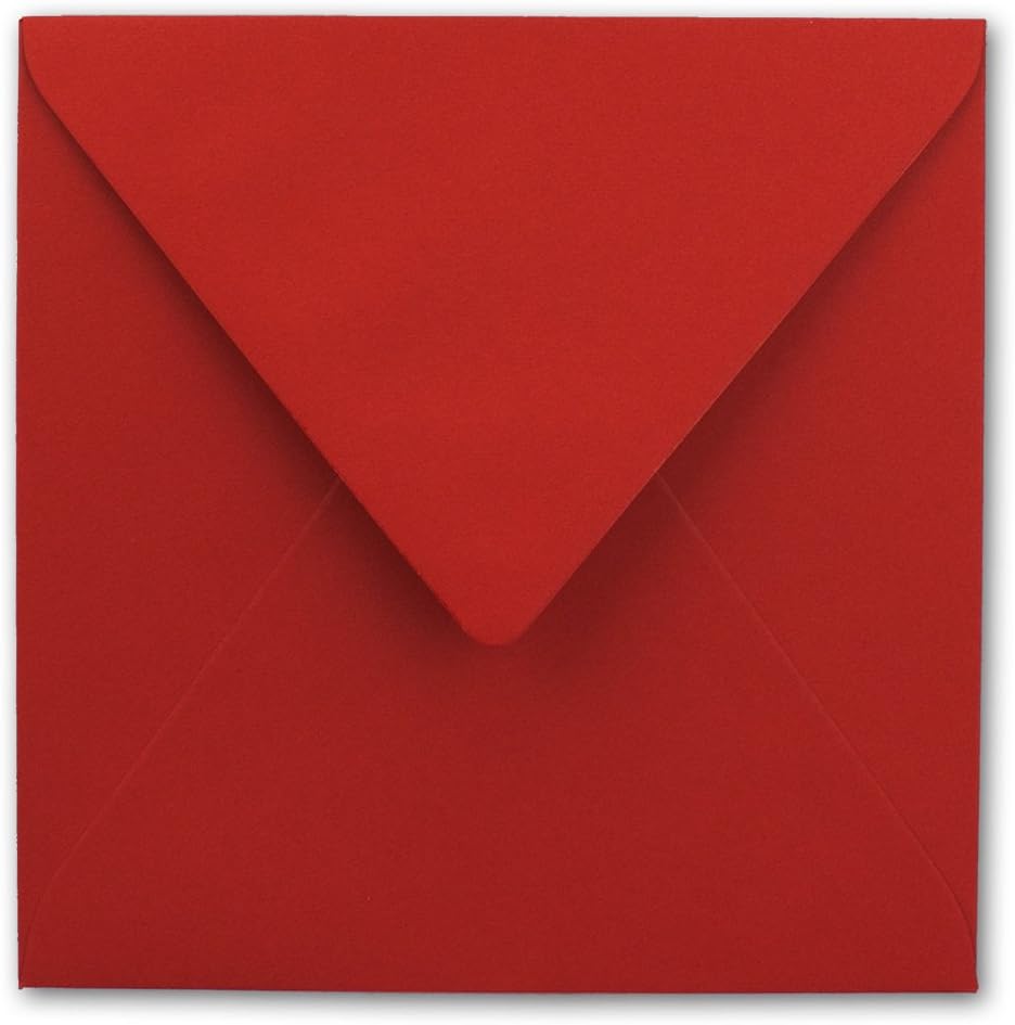 Square Envelopes/Red - Very Strong - 250 g/m², 158 x 158 mm, Nassklebung, Top Flap//from The Colourful Neuser. 50 Umschläge red - Image 3