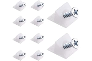Canomo 100 Packs Furniture Chest Drawer Bottom Repair Fixing Mending Wedges 90 Degree Drawer Plastic Angle Code Bracket Fastener with Screws, White