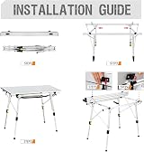 Portal Folding Camping Table 90x53 cm with Adjustable Legs Aluminium view 6