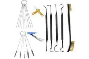 9 Pack Carburetor Cleaning Kit Airbrush Torch Tip Cleaner Set with 23 Carb Cleaner Needles 5 Nylon Brushes 1 Two-Head Brush 1