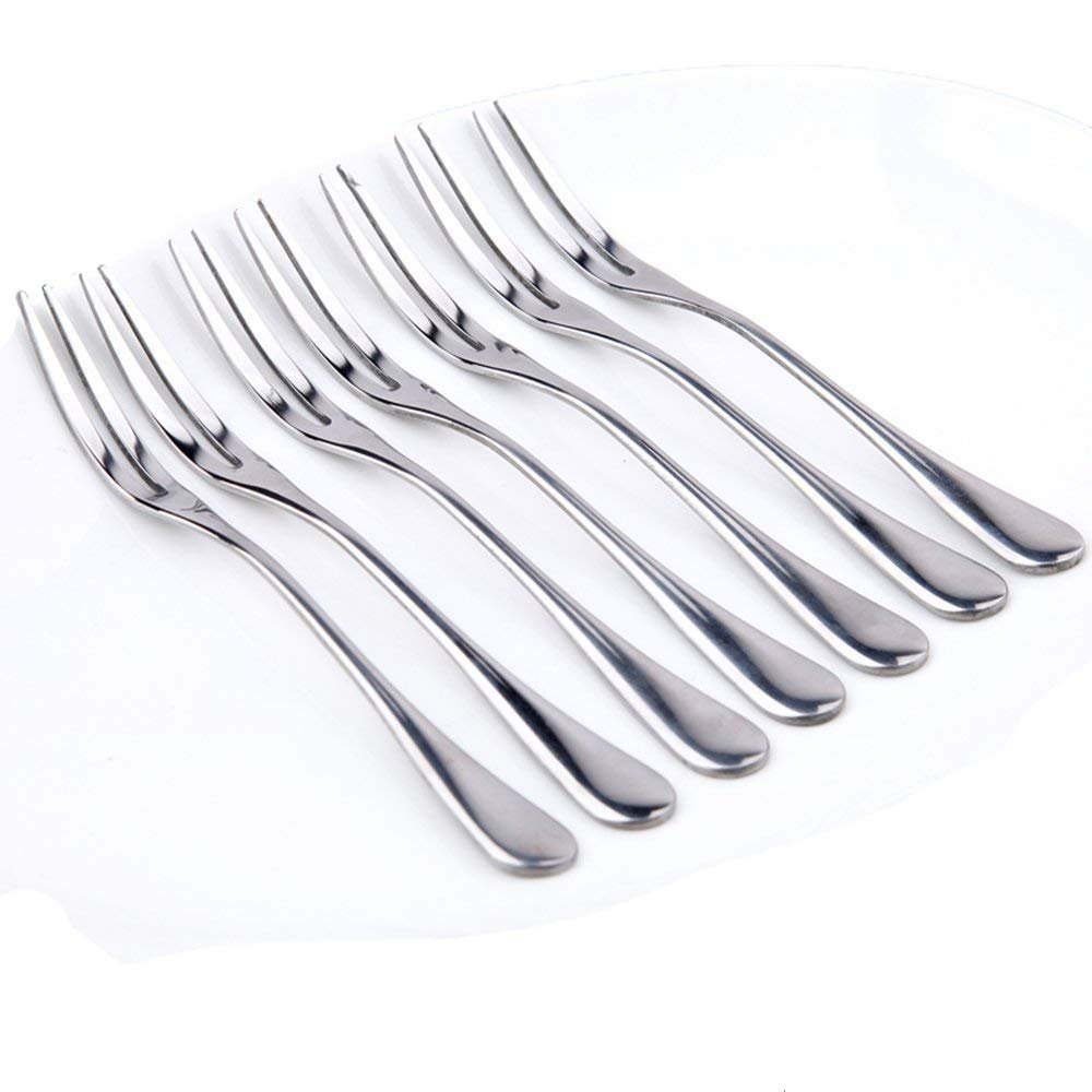 Firlar Stainless Steel Fruit Forks Flatware Set for Cake Salad Cocktail Dessert Set of 10