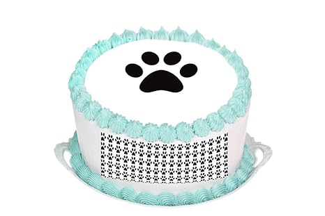 Paw Print 7 5 Inch Round Circular Edible Cake Topper Decoration