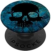 Black Skull - Blue PopSockets Adhesive PopGrip