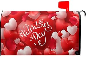 Anyako Valentine's Day Mailbox Covers Magnetic Standard Size 18" X 21",Red and Pink Loving Heart Mailbox Wraps Post Letter Box Cover for Holiday Garden Yard Decor