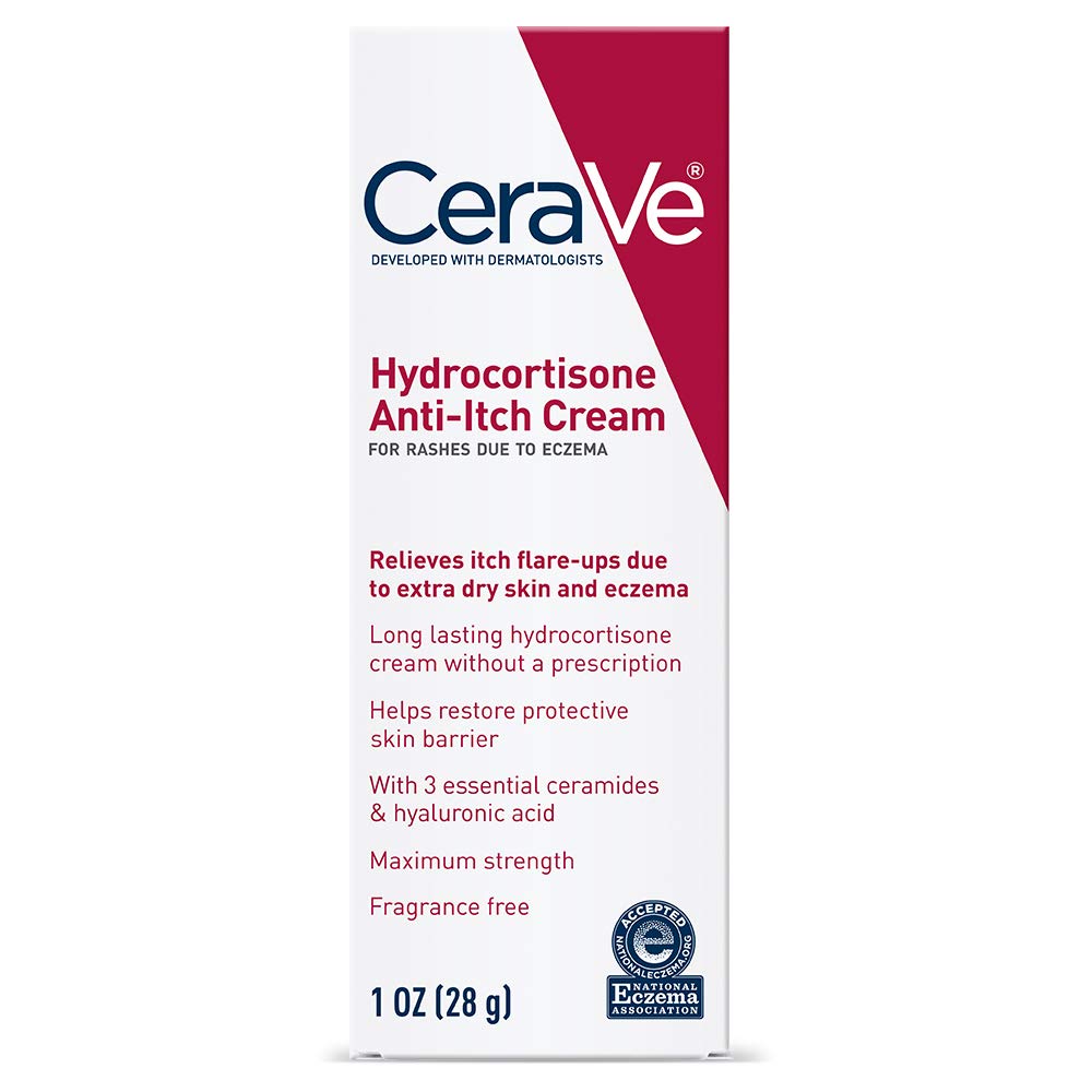 CeraVe Hydrocortisone Cream 1% | 1 Ounce | Eczema Treatment & Dry Skin Itch Relief Cream | Fragrance Free