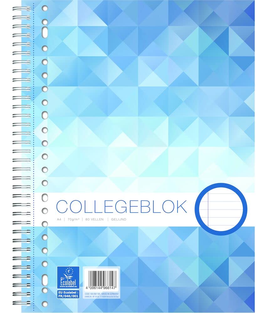 Work Colleblok Pack of 5 A4+ Line Notebook 80 Sheets 23 Holes 70 g