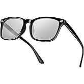 Classic Square Light Tinted Driving Glasses for Women Men Anti Glare Polarized Grey Lightly Tinted Sunglasses for Dawn/Dusk