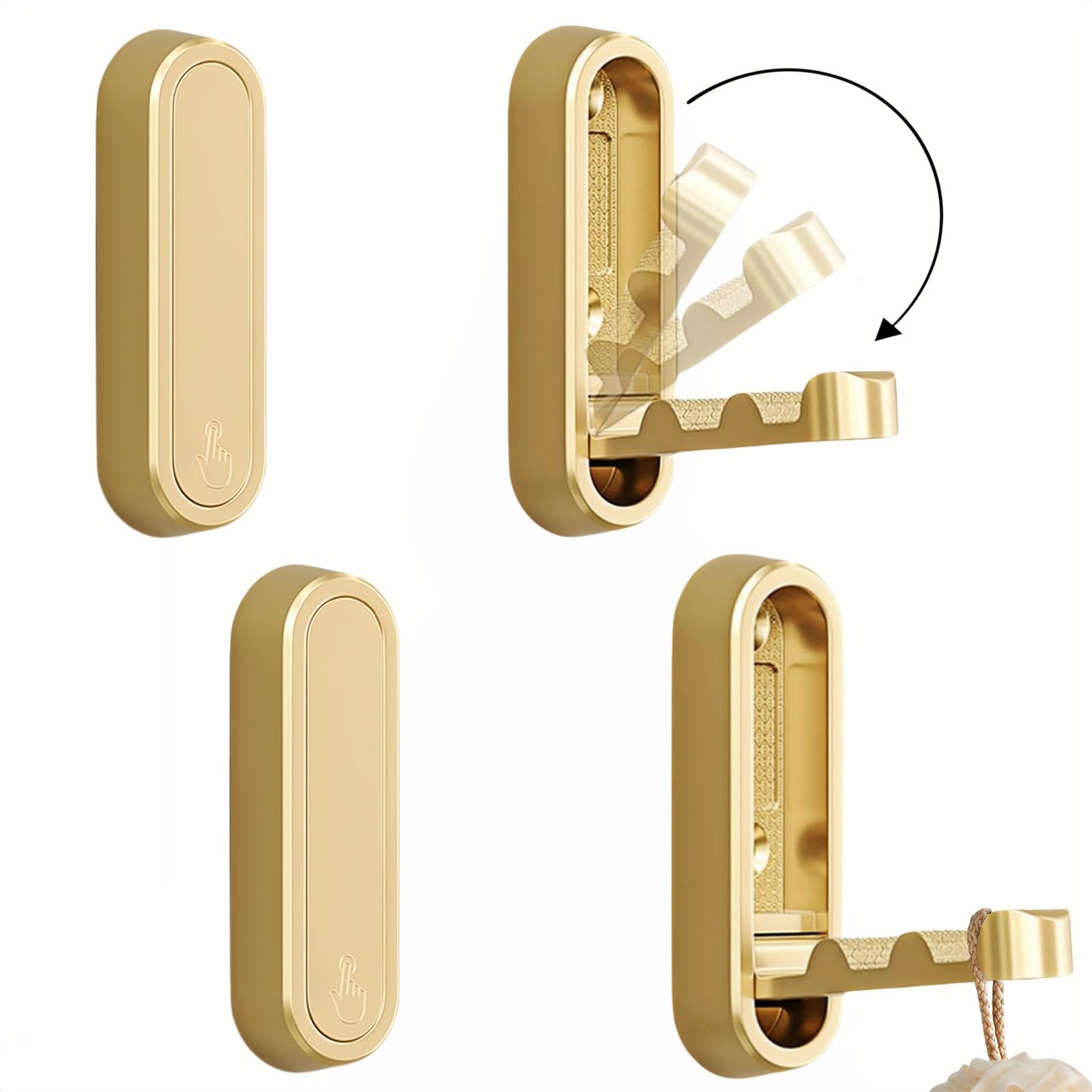 Photo 1 of Foldable Wall Hooks Heavy Duty Zinc Alloy Folding Coat Hook Wall Mounted, Space-Saving Flip Down Hook for Bathroom Entryway Closet, Gold Walls Hooks for Hanging Coat Towels Hat Bag Keys Plants?4PCS?