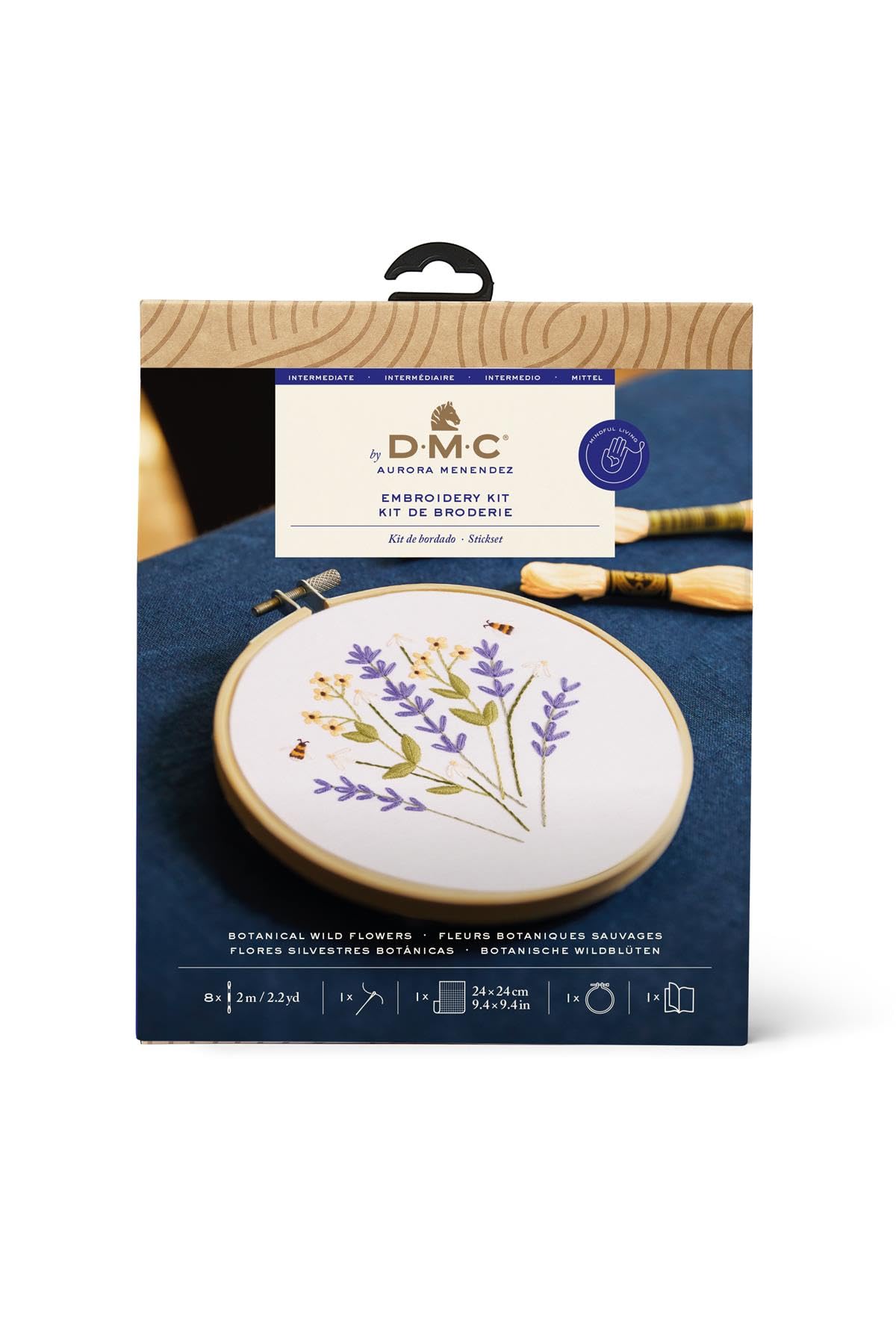 DMC Botanical Wild Flowers - Medium Embroidery Kit
