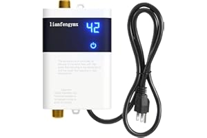 lianfengymx Tankless Water Heater, Instant Electric Hot Water for Sink, RV & Indoor Use | Compact Point-of-Use Design, 3 Sec 