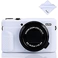 G7X Mark II, G7X Mark III, G7X Camera Ultra-Thin Lightweight Rubber Soft Silicone Case Bag Cover for Canon PowerShot G7X G7X Mark II G7X Mark III+ Microfiber Cloth (White)