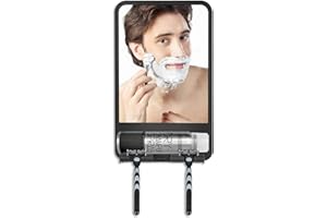DEWEISN Shower Mirror Fogless for Shaving, Adjustable Shaving Mirror,Anti Fog Mirror with Razor Holder for Shower,Bathroom Mirror & Accessories