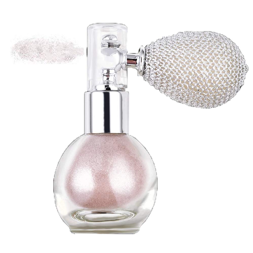 GL-Turelifes Highlighter Loose Powder Spray Glitter Powder Shimmer Sparkle Makeup Spray for Hair Face Body (#3 Nude Pink)