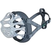 Baskerville INVISA Basket Dog Muzzle | Size 4 | Patented Humane Design, Padded Nose Band, Dog can Pant and Drink, Prevents Biting &amp; Scavenging. Muzzle for Medium-sized Dogs