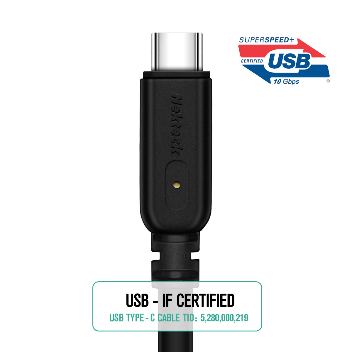 Nekteck USBIF Certified USB C 3.1 GEN 2 Cable(10Gbps/100W) USB C to