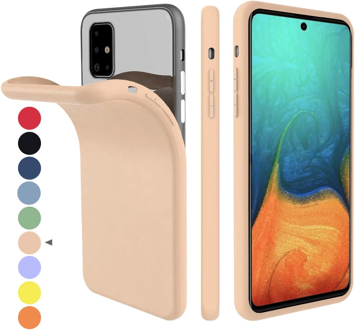 fitmore Compatible with Samsung Galaxy A71 case, Premium TPU Cover Shockproof Protection with Anti-Slip Anti-Scratch Cover (Sandstone Pink)
