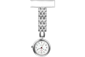 LANCARDO Nurse Watch with Second Hand for Women and Men 1-5 Pack Simple Classic Nurses Doctors Paramedic Tunic Lapel Pin-on Brooch Quartz Fob Watch Large Arabic Numeral Mark