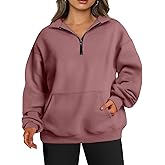 TAKEYAL Plus Size Sweatshirts for Women Pockets Half Zip Pullover Long Sleeve Oversized Drop Shoulder Y2K Clothes