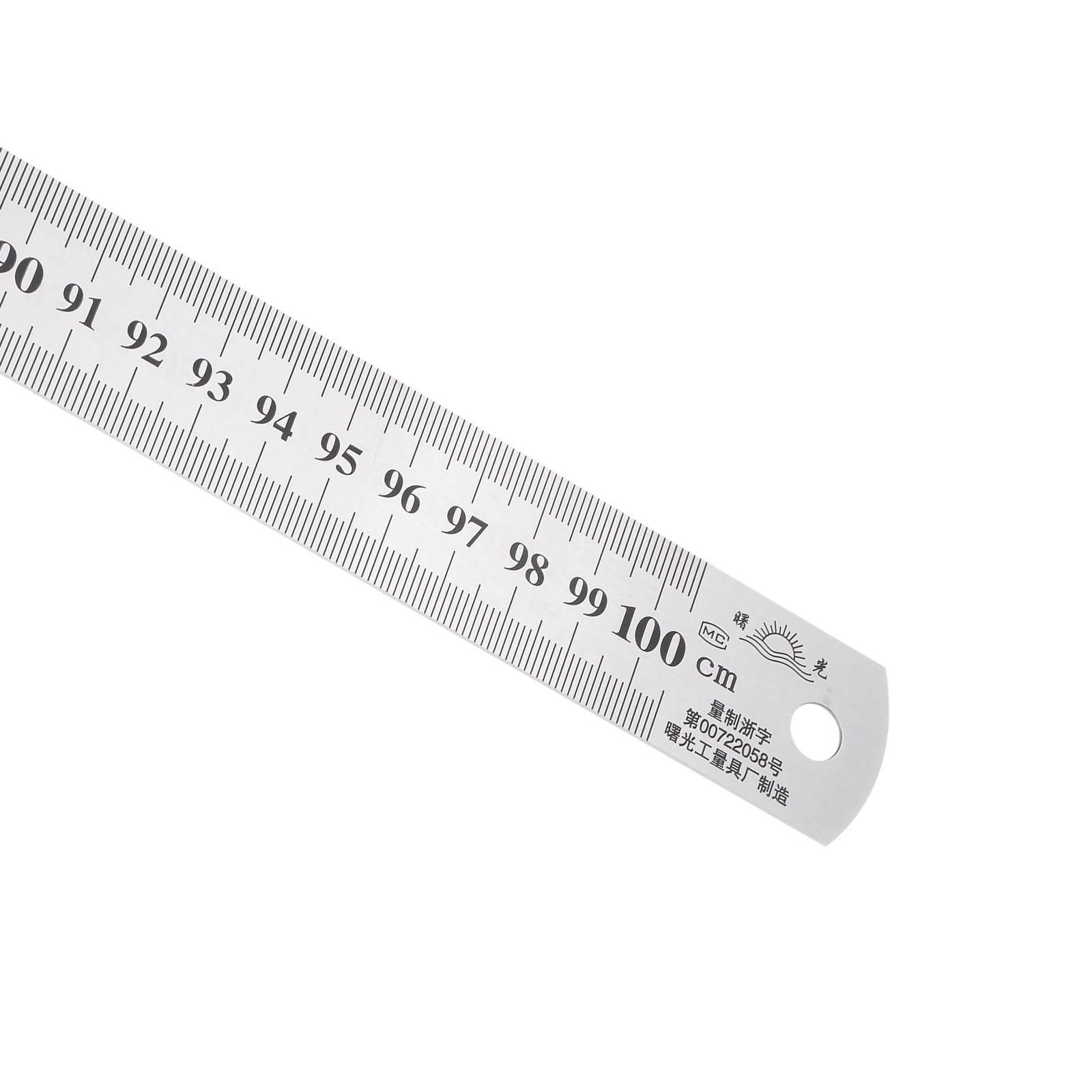 Kozelo Stainless Steel Ruler - [100cm/40 Inch x 1/25 Inch x 1-1/7 Inch] Double Reading Straight Edge Measuring Tools for Architectural Design Use | Silver Tone