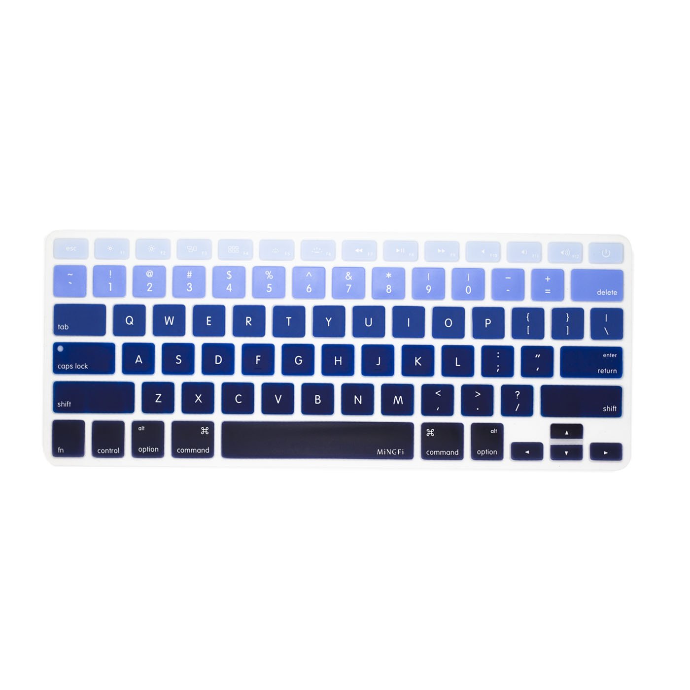 MiNGFi Silicone English QWERTY Keyboard Cover for MacBook Pro 13" A1278 A1425 A1502 Air 13" A1369 A1466 Pro 15" A1398 A1286 Pro 17" A1297 (2008–2017) US/ANSI Layout - Blue Gradient