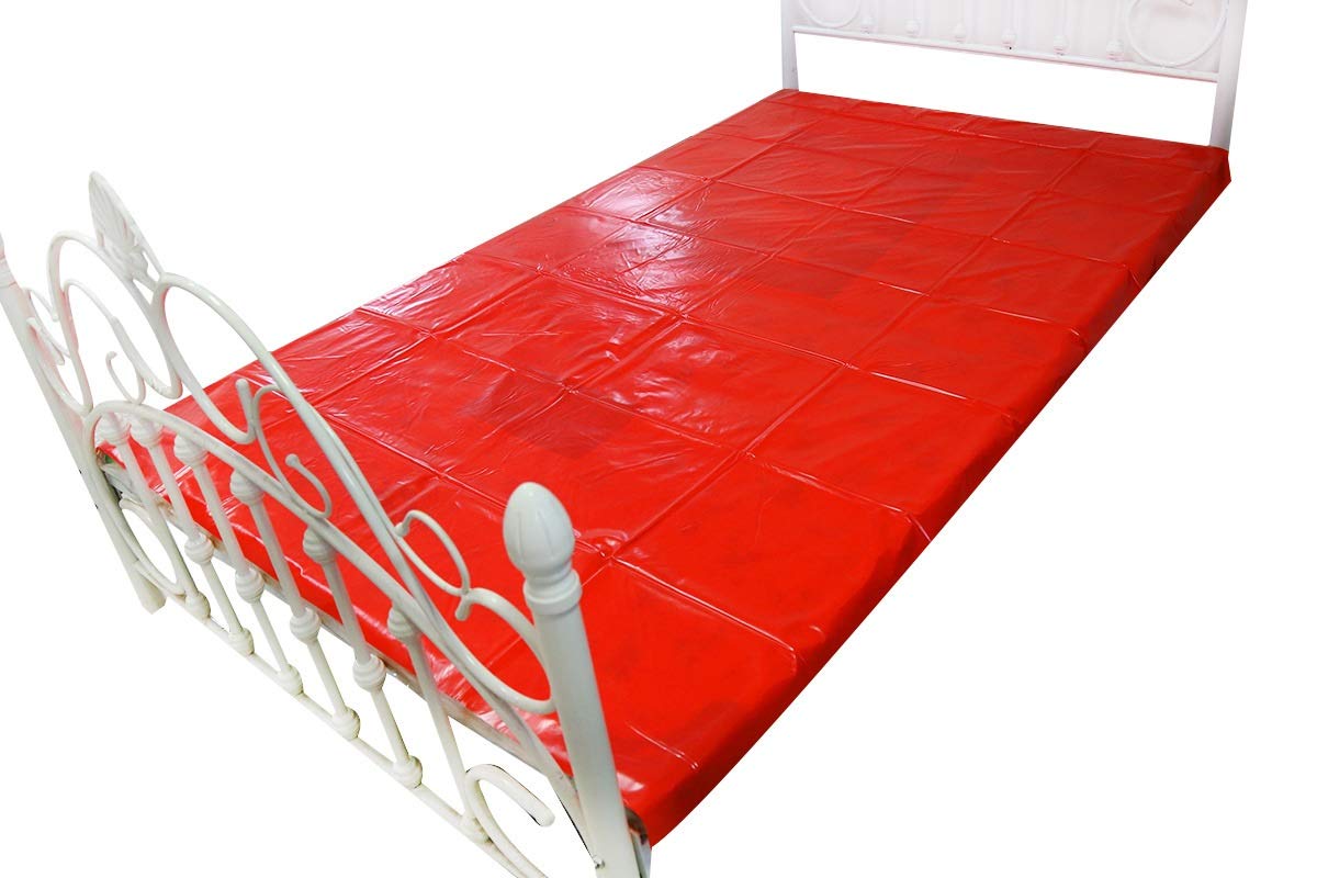WNYY Waterproof Sheets Mattress Hotel Home Bed Mat Red for Couple Pleasure Device (Size : L)