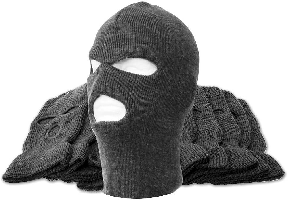 3Hole Ski Mask 12Pack Charcoal at Amazon Men’s Clothing store