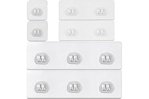 Kisajar 6 Pcs Shower Caddy Adhesive,Thickened Strong Adhesive Hooks Strips for Replacement or Fixing Corner Shelves,Soap Rack